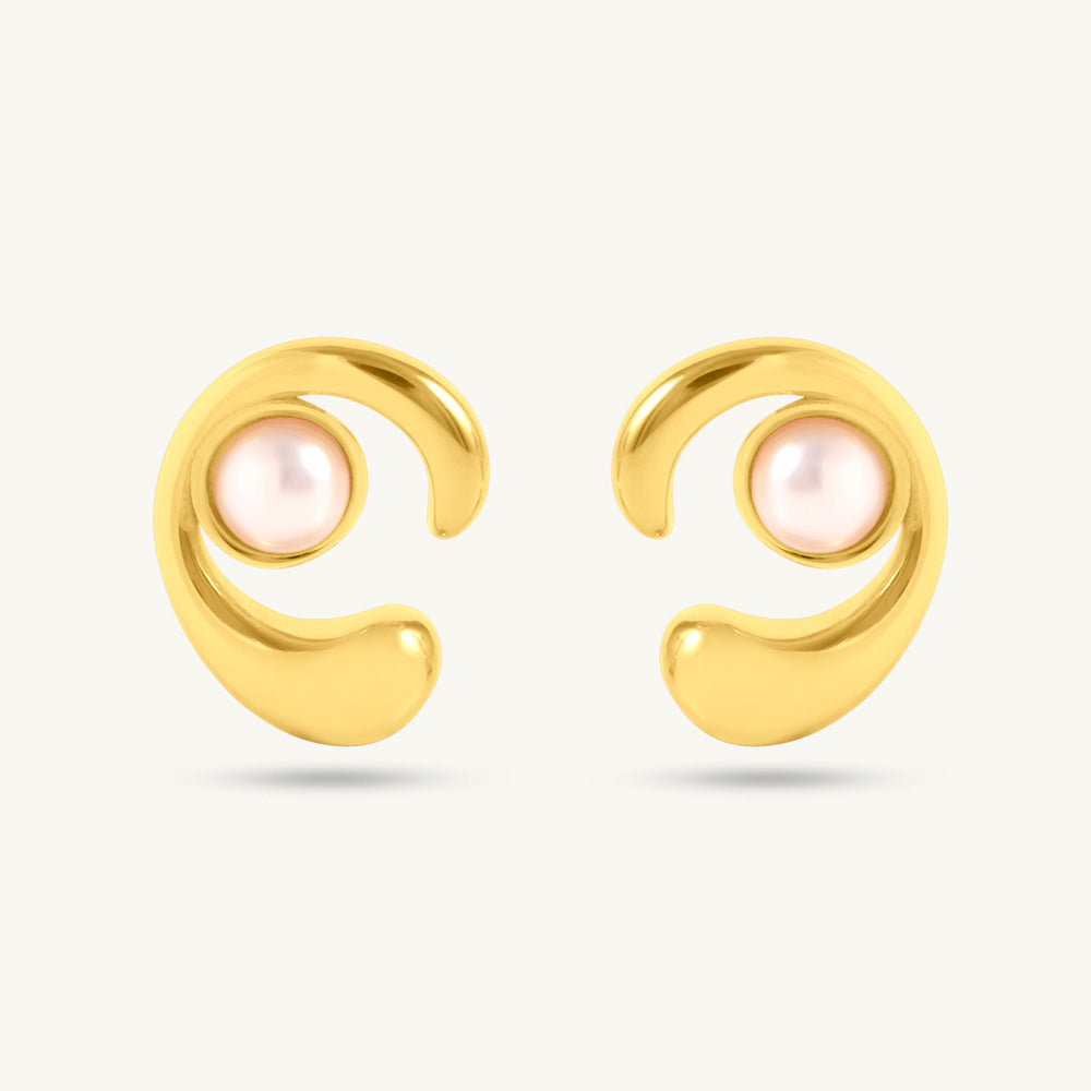 Celestial Curl Pearl Studs