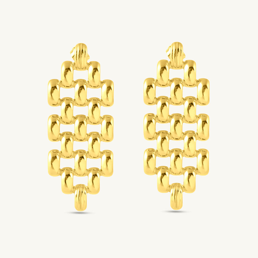 Hexagonal Grid Dangle Earrings