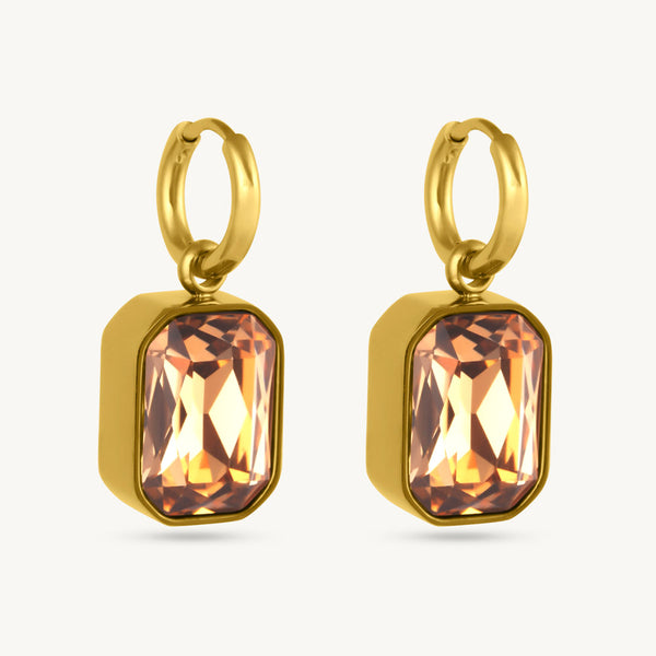 Cuboid CZ Stone Drop Earrings-1