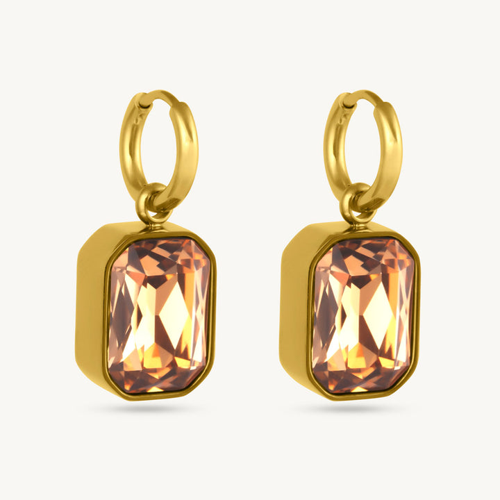 Cuboid CZ Stone Drop Earrings-1