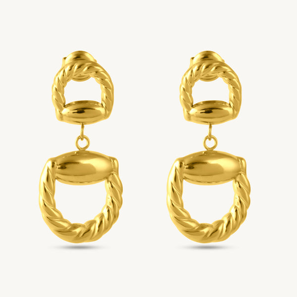 Textured D Drop Earrings