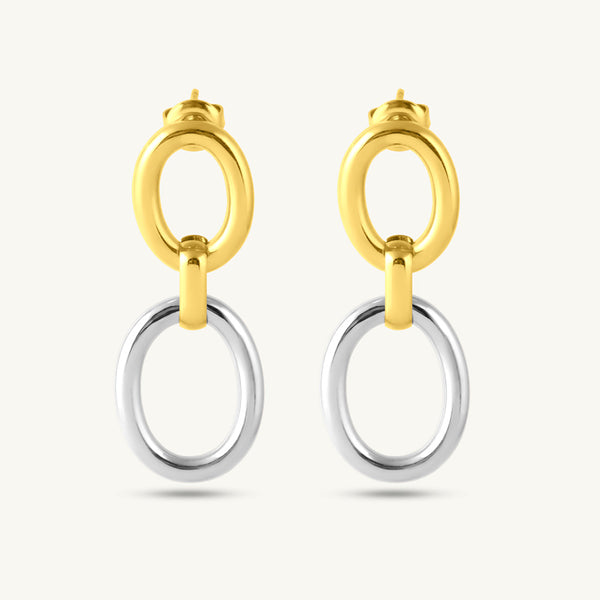 Interlock Oval Drop Earrings