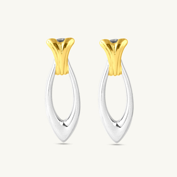 Sharp Leaf Drop Earrings - Image 1