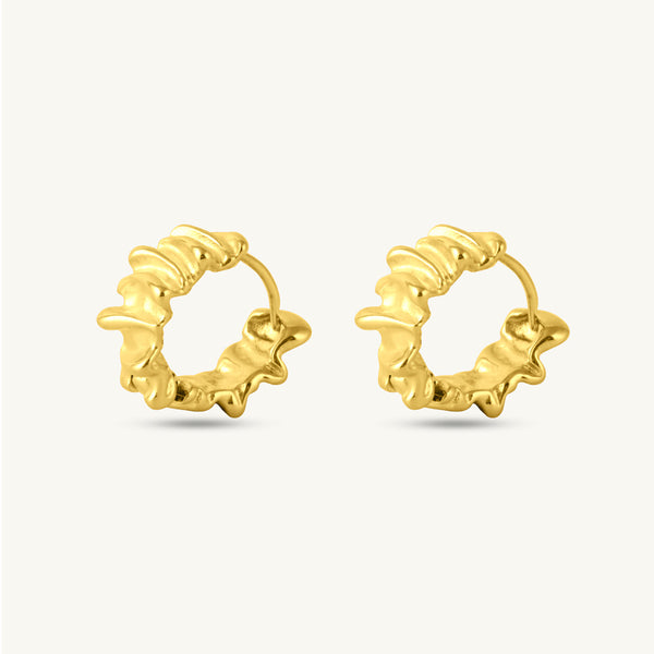 Textured Wavy Hoop Earrings - Image 1