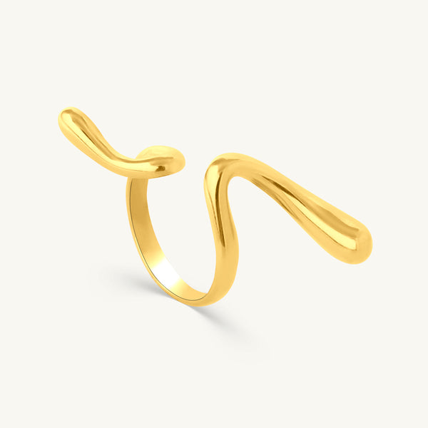 Wavy Spiral Open Band Ring