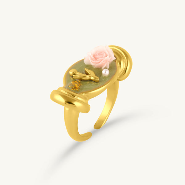 Vintage Bloom Enamel Adjustable Ring