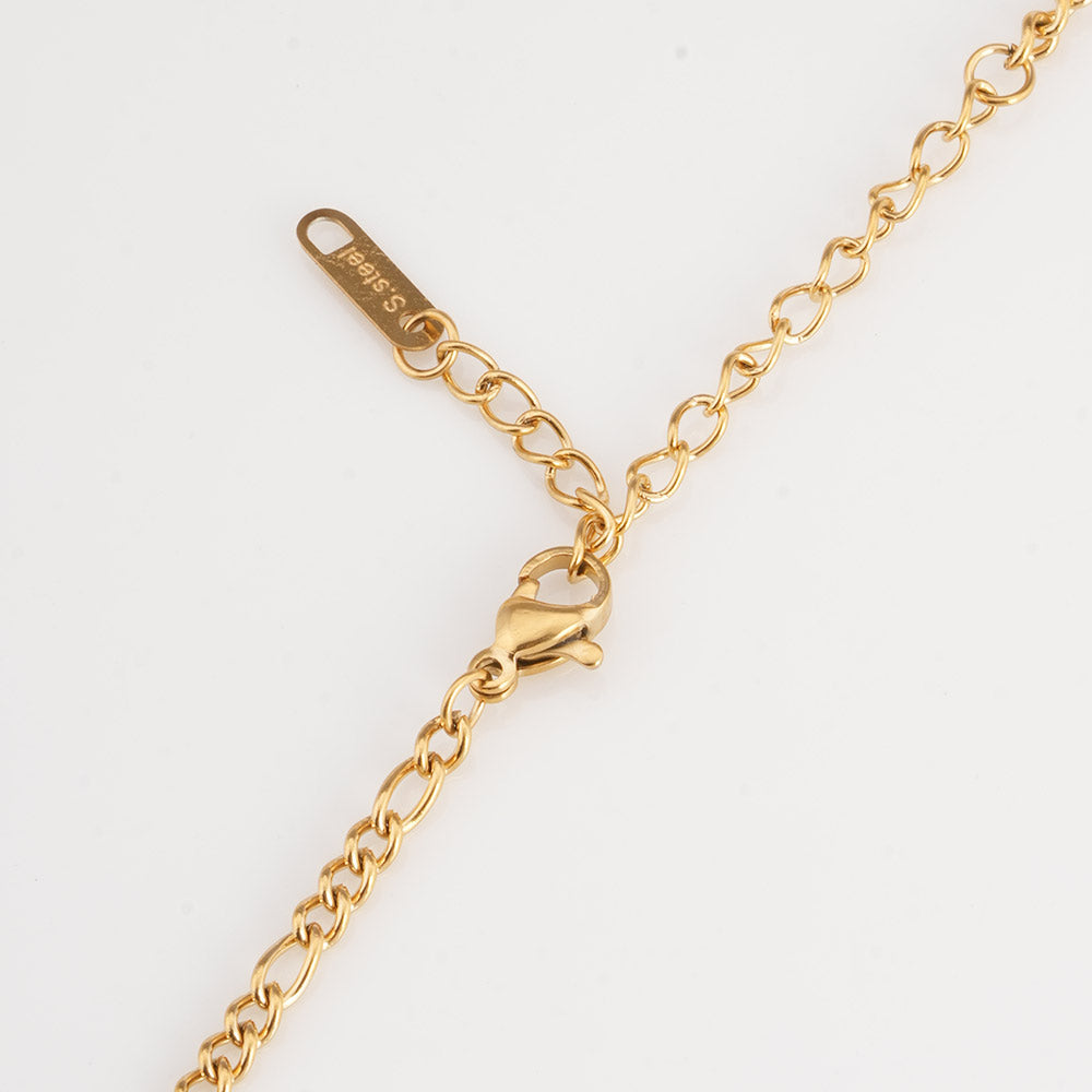 Crystal Heart Charm Gold Necklace - view 7