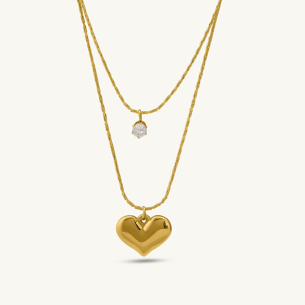 Love in Layers Heart Charm Necklace