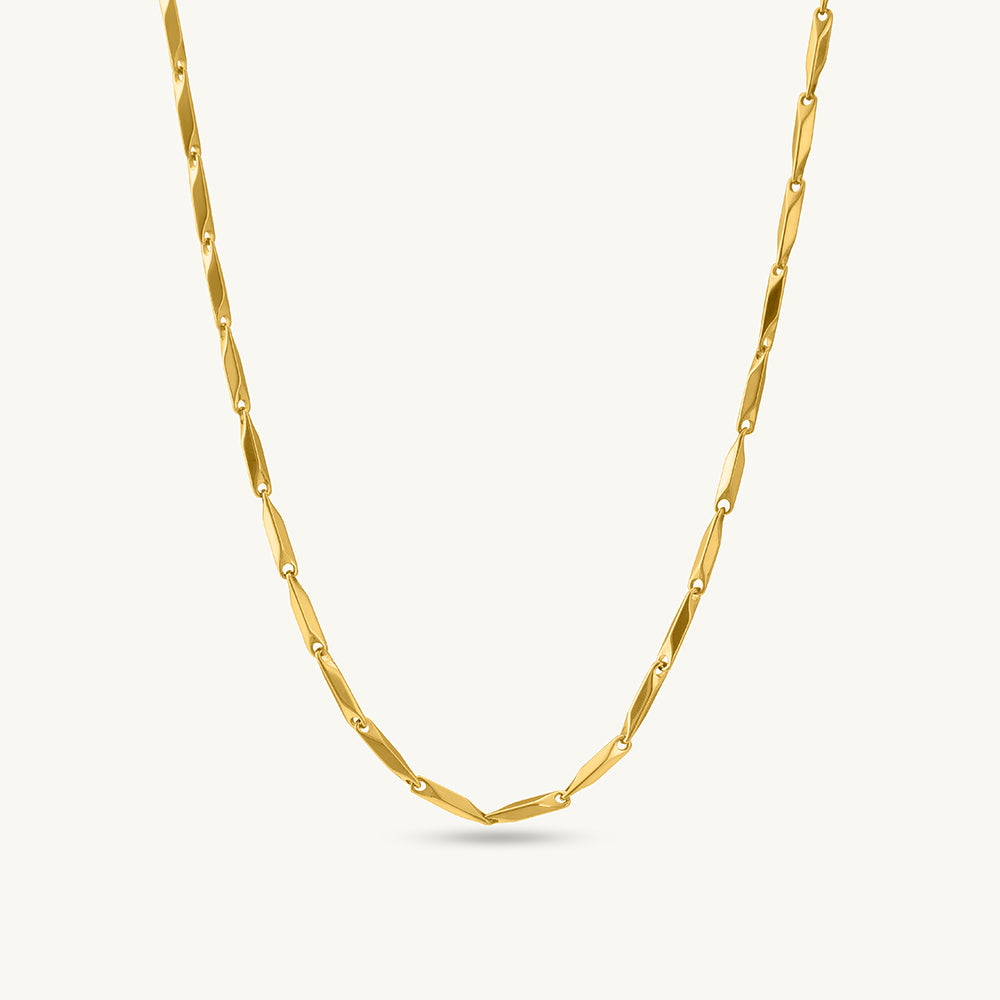 Rice Grain Link Gold Necklace