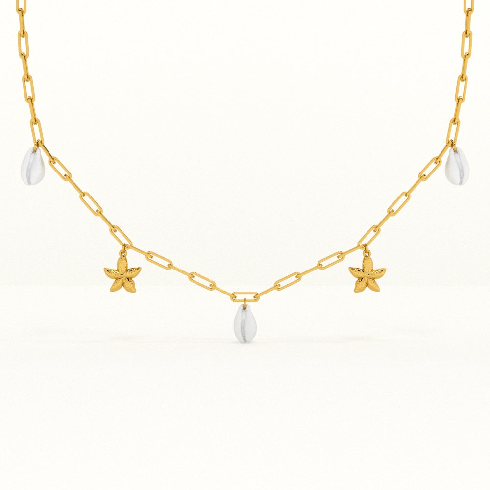 Shell & Starfish Link Necklace – PALMONAS