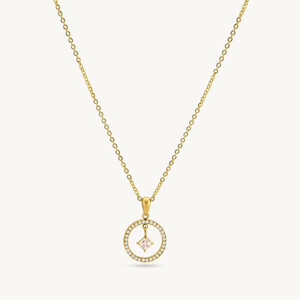 Eternal Glow Crystal Circle Necklace