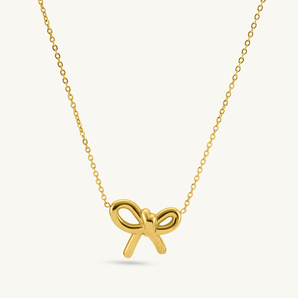 Golden Grace Bow Pendant