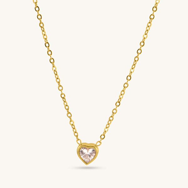 Blushing Crystal Heart Pendant