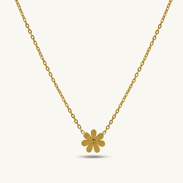 Golden Daisy Charm Necklace