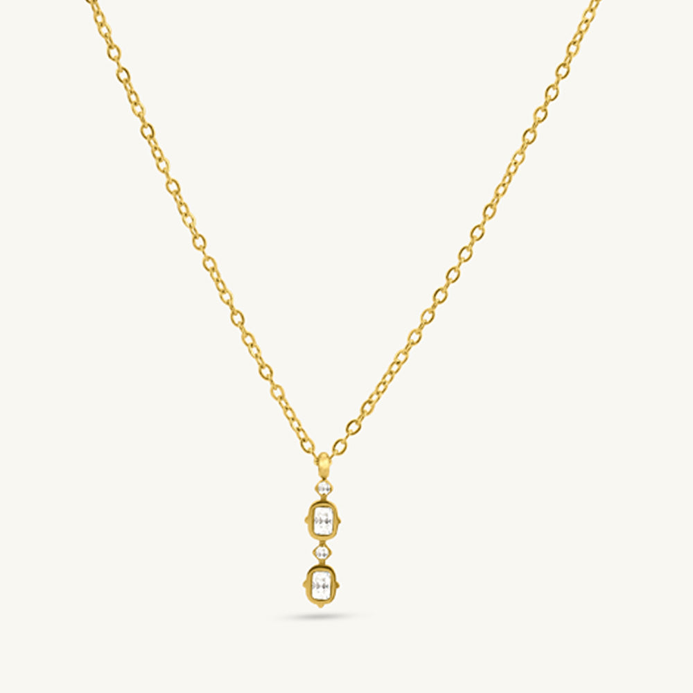 Classic Drop Duo Pendant Necklace