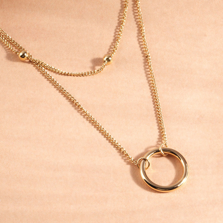 Minimal Hoop Charm Necklace - 2