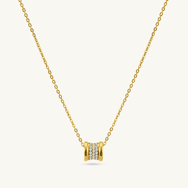 Crystal Barrel Charm Necklace