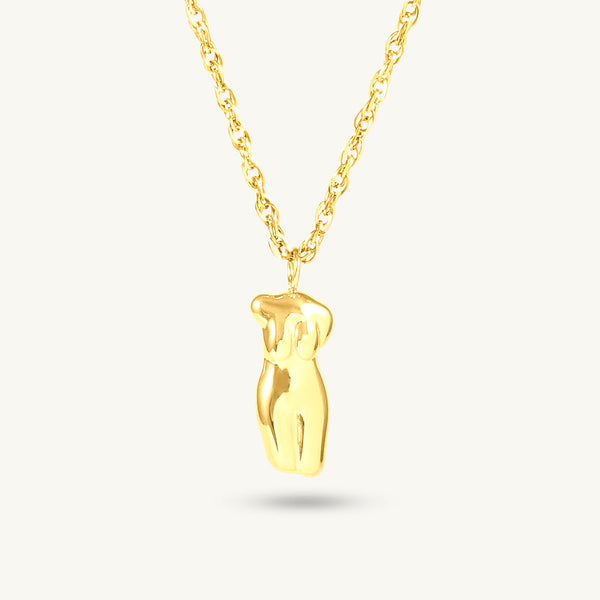 Golden Muse Abstract Pendant Necklace