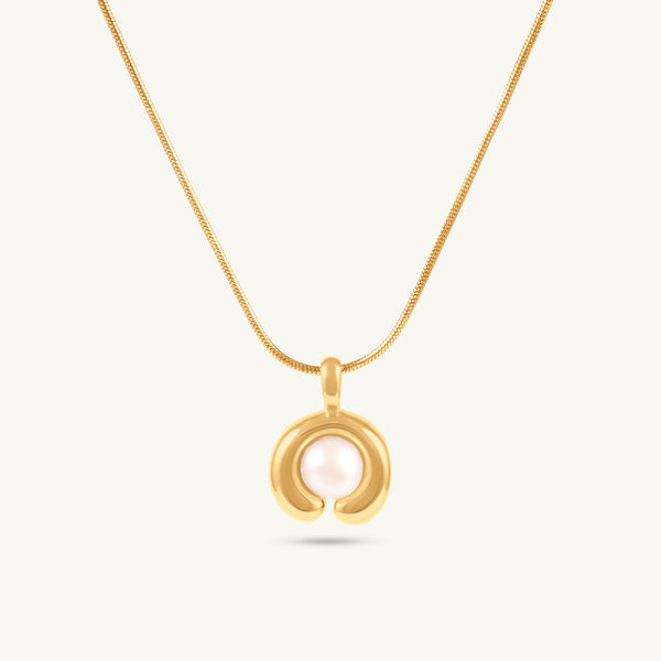 Golden Orb Pearl Necklace