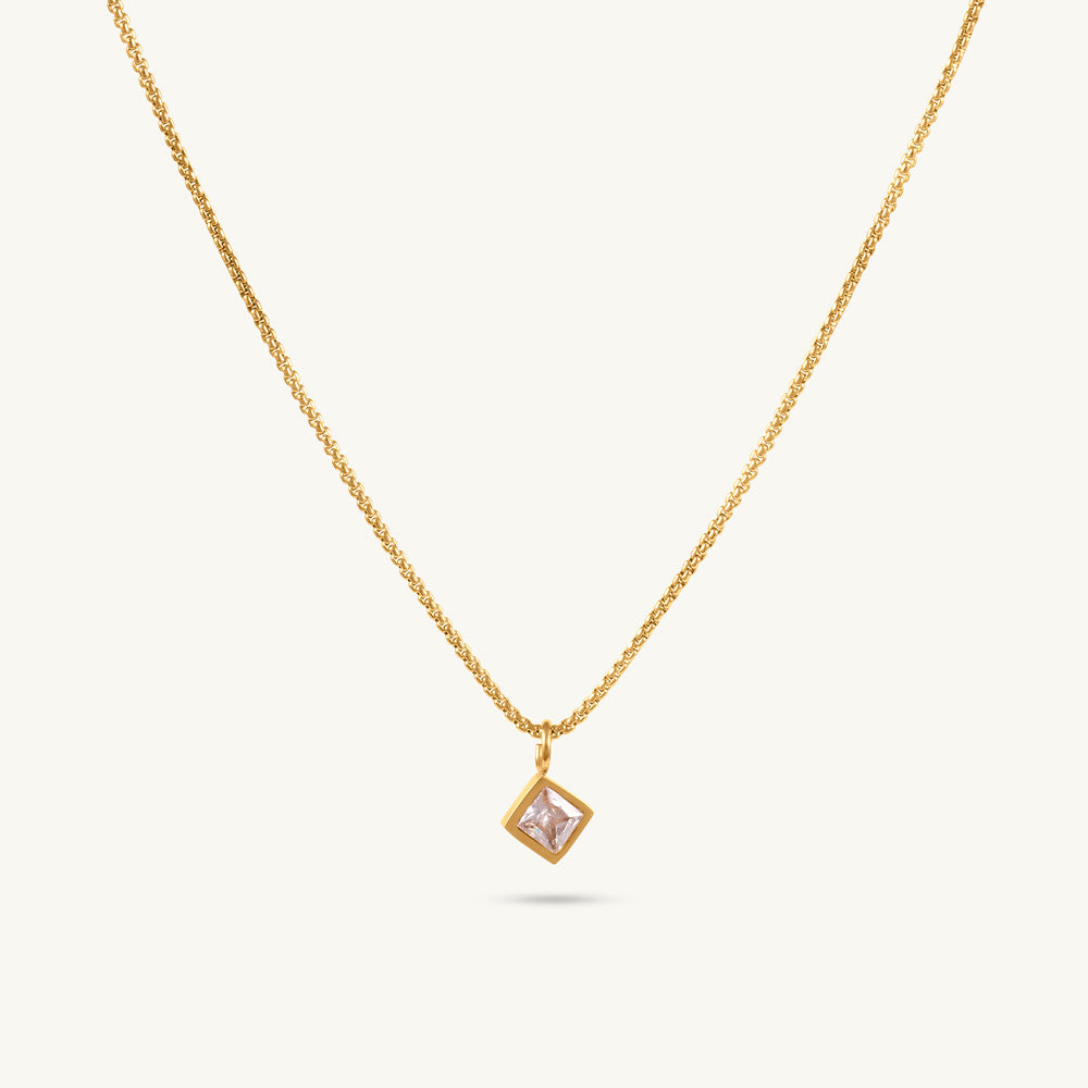 Square Charm Accent Necklace