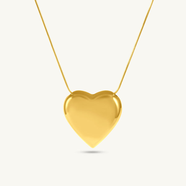 Golden Heart Embrace Necklace