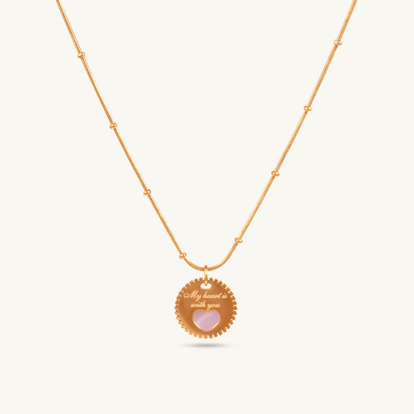 Engraved Coin Heart Pendant