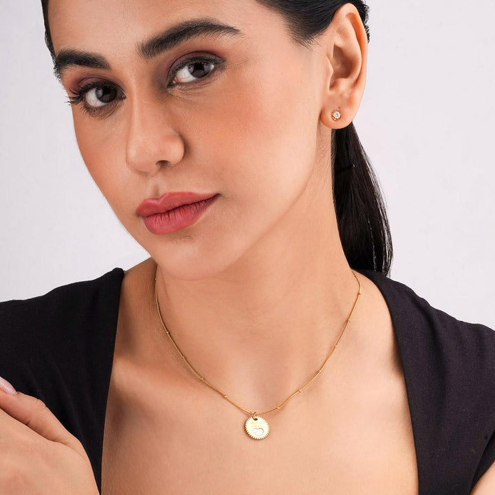 Engraved Coin Heart Pendant