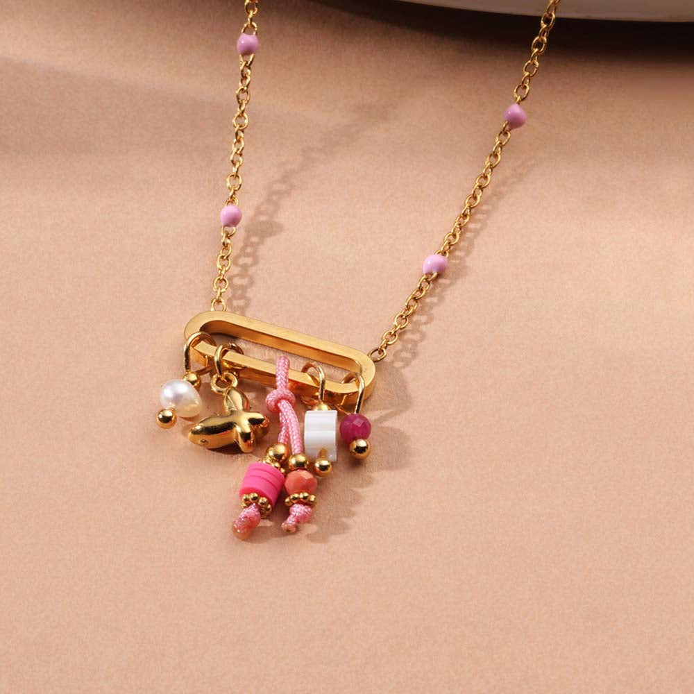 Dangle Charm Link Necklace - view 3