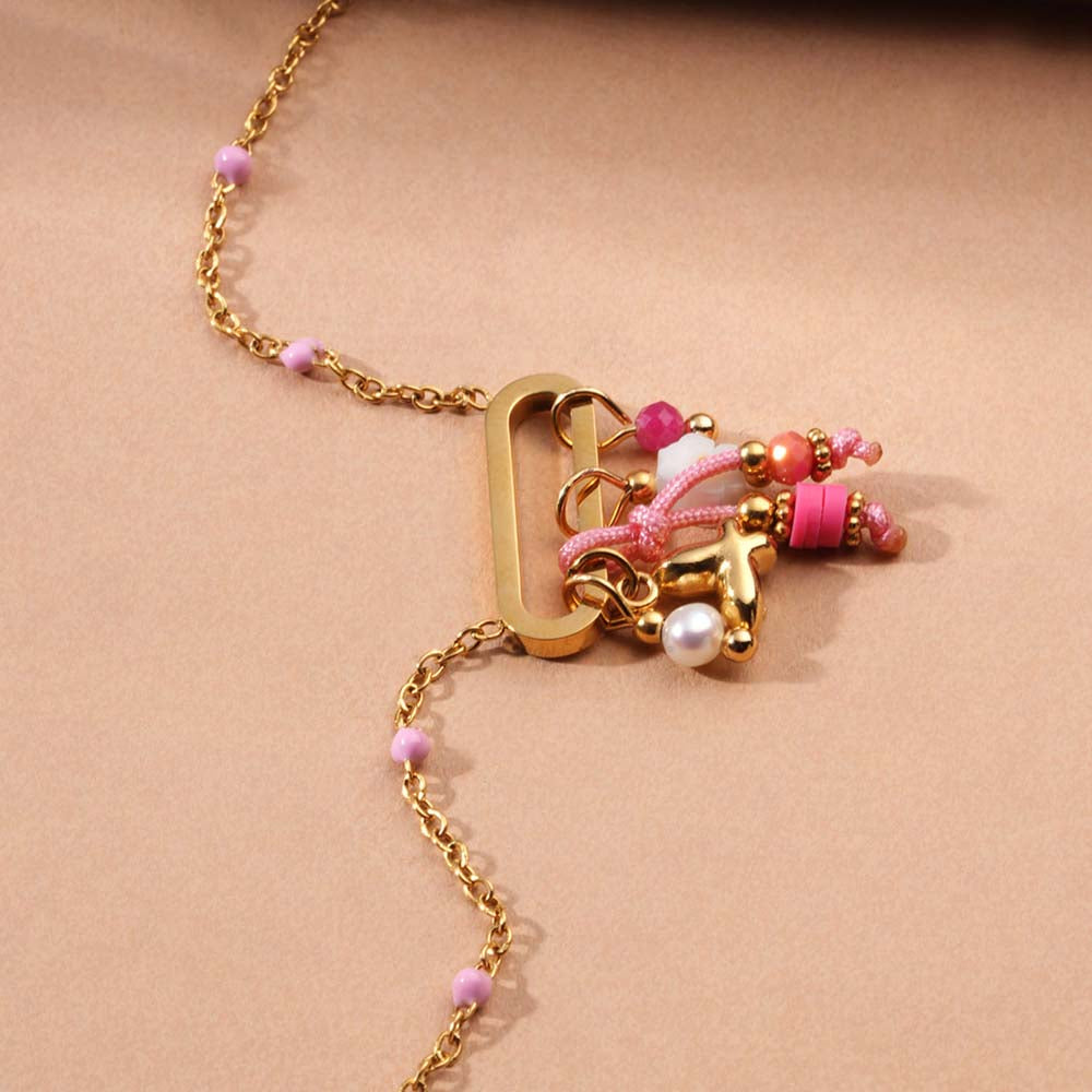 Dangle Charm Link Necklace - view 4