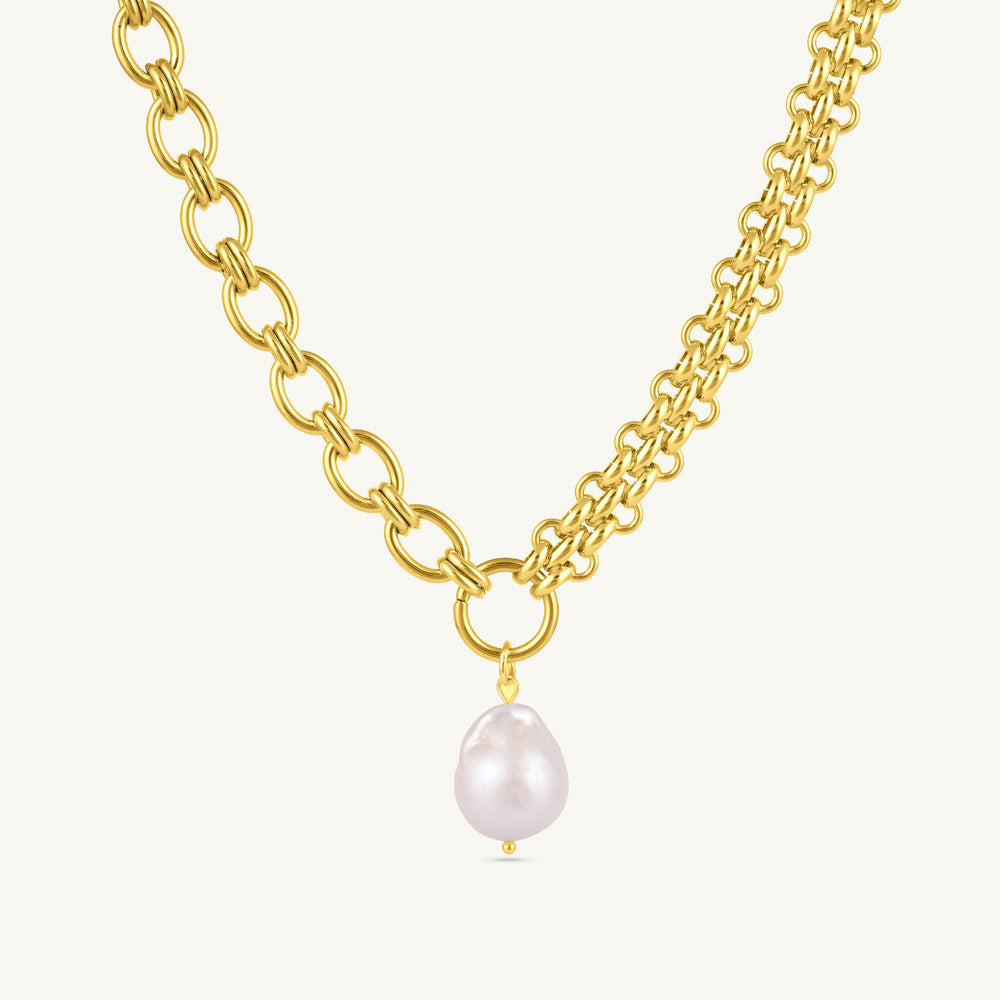 Chunky Pearl Drop Necklace - view 2