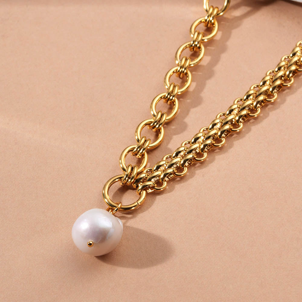 Chunky Pearl Drop Necklace - view 3