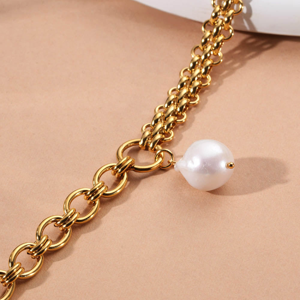 Chunky Pearl Drop Necklace - view 4