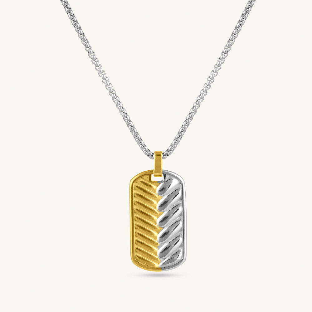 Sculpted Dual-Tone Pendant Necklace - view 2