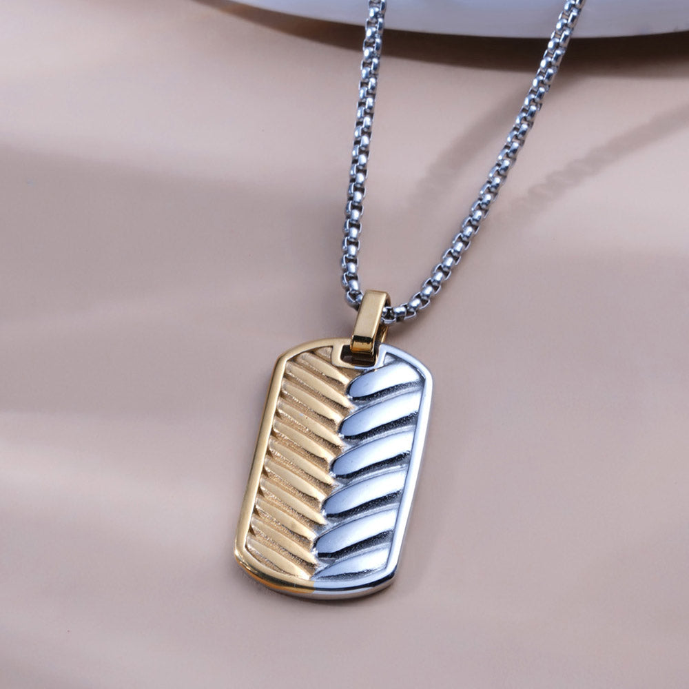 Sculpted Dual-Tone Pendant Necklace - view 4