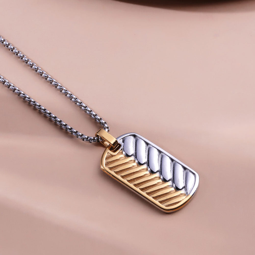 Sculpted Dual-Tone Pendant Necklace - view 3