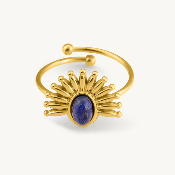 Blue Stone Sunburst Ring