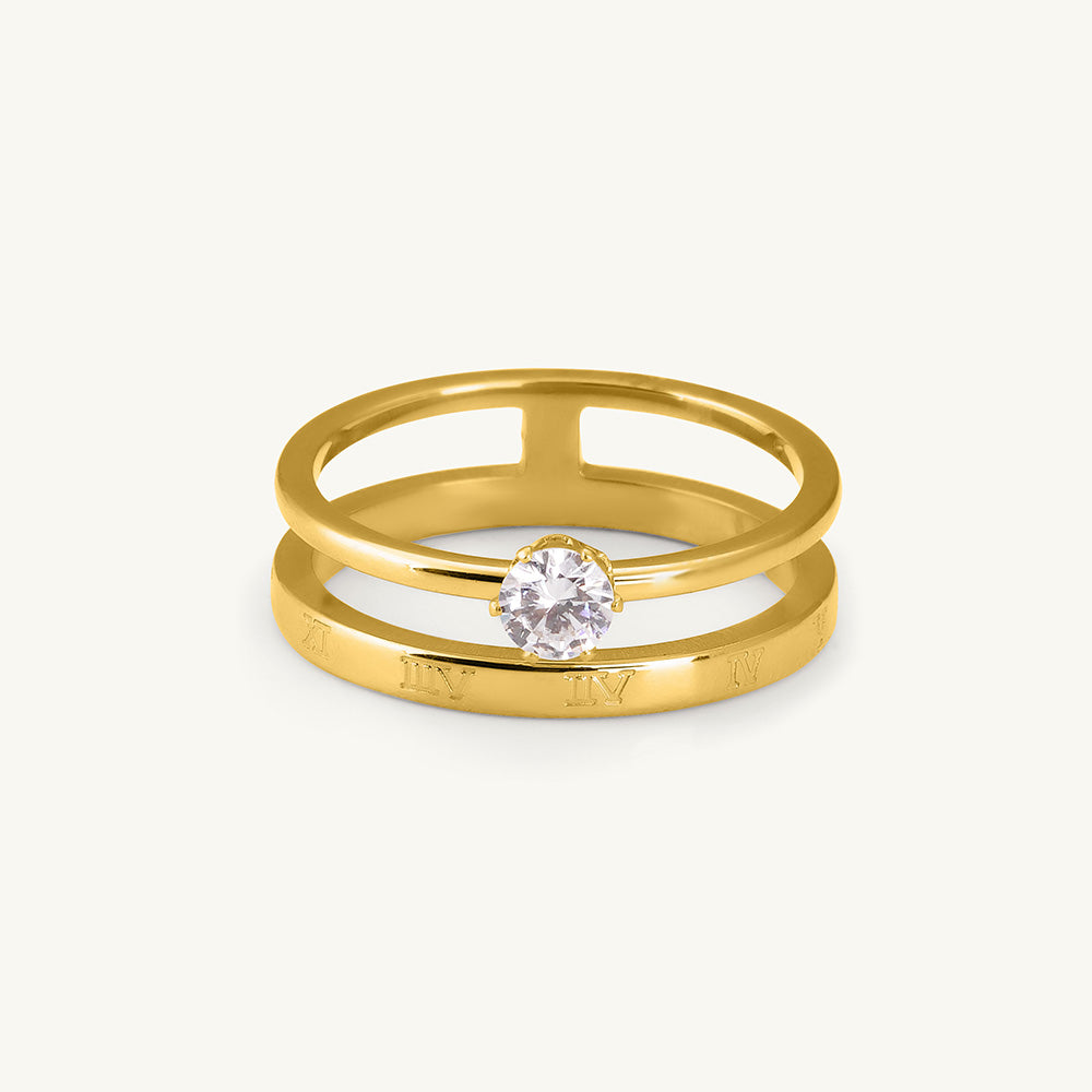 Gold Roman Diamond Ring