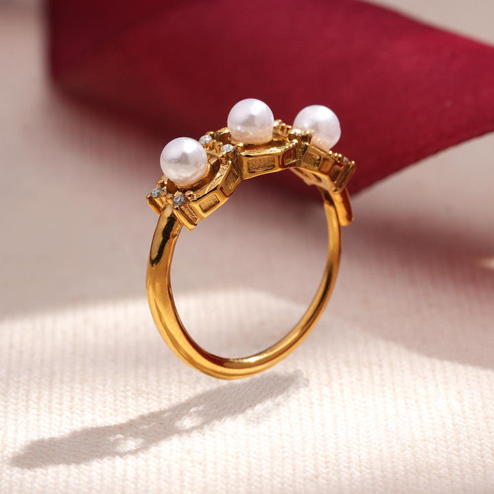 Royal Trinity Pearl Ring - 3