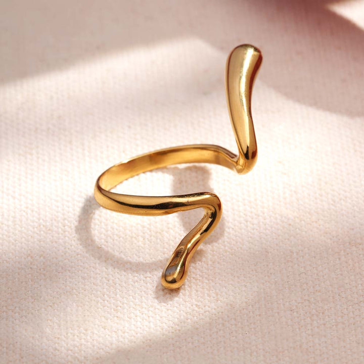 Wavy Spiral Open Band Ring - 1