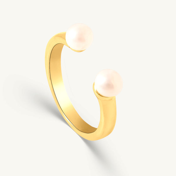 Twin Pearls Minimal Open Band