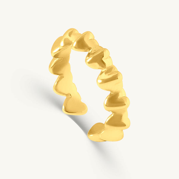 Tiny Connected Hearts Ring