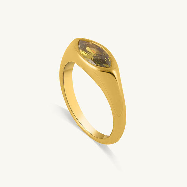 OliveMist Marquise Elegance Ring