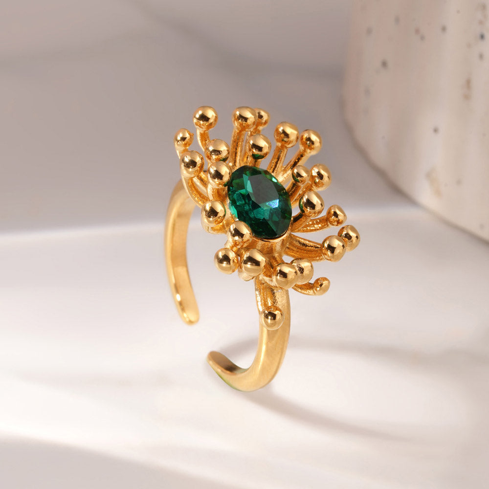 Gold Bust CZ Stone Ring - view 4
