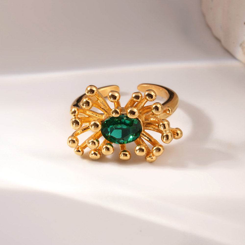 Gold Bust CZ Stone Ring - view 3