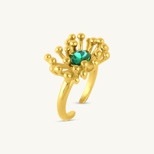 Gold Bust CZ Stone Ring - Image 1
