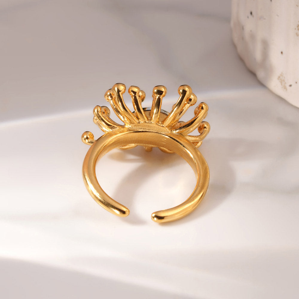 Gold Bust CZ Stone Ring - view 5