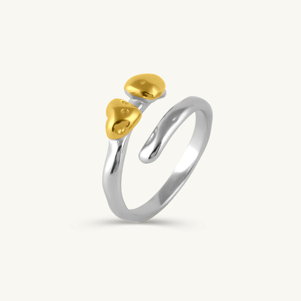 Twin Heartbud Wrap Ring - Image 1