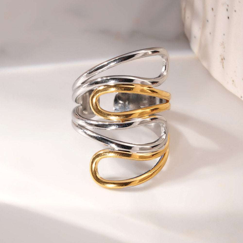Dual Tone Flow Wrap Ring - view 3