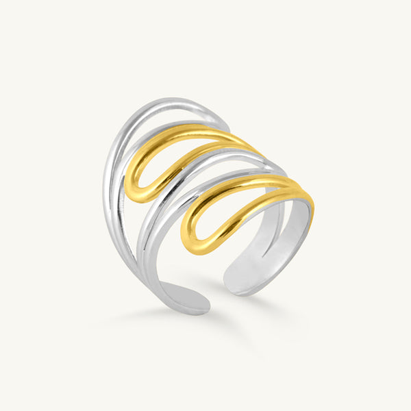 Dual Tone Flow Wrap Ring - Image 1