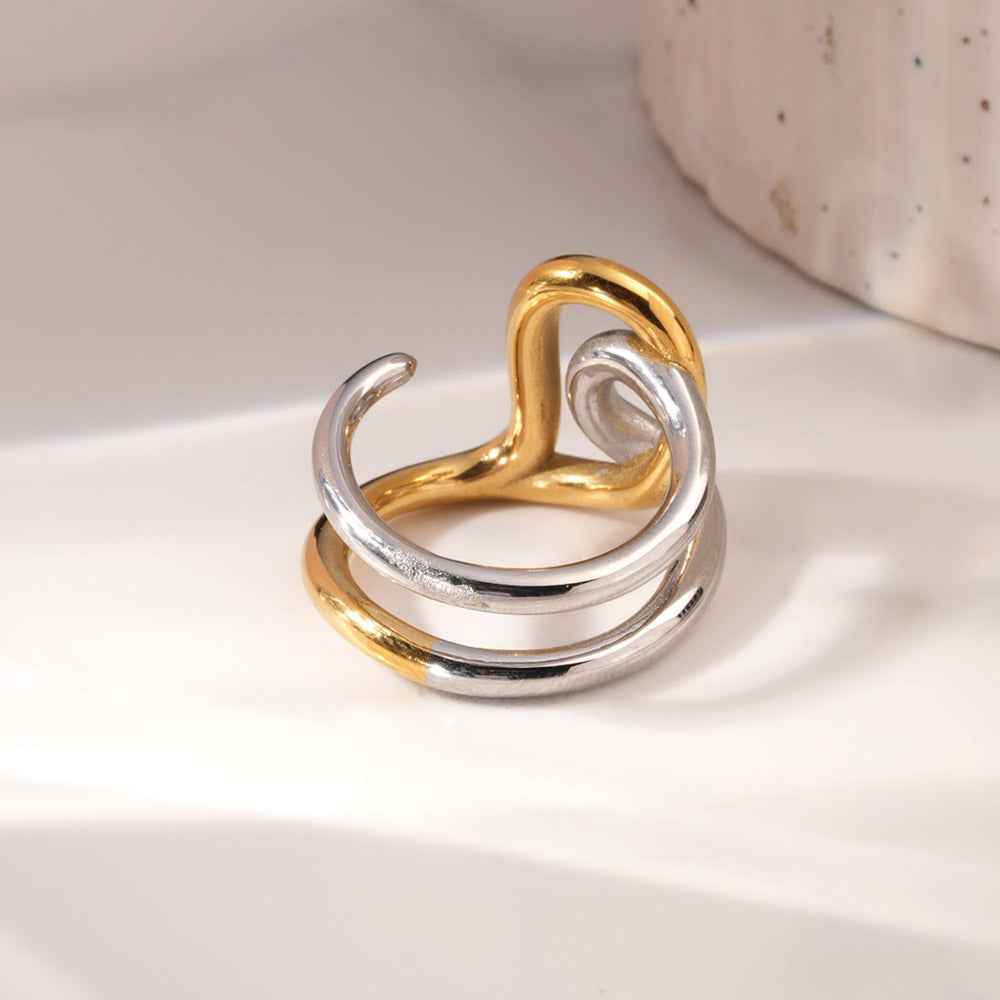 Entwine Curve Dual Tone Ring - view 6